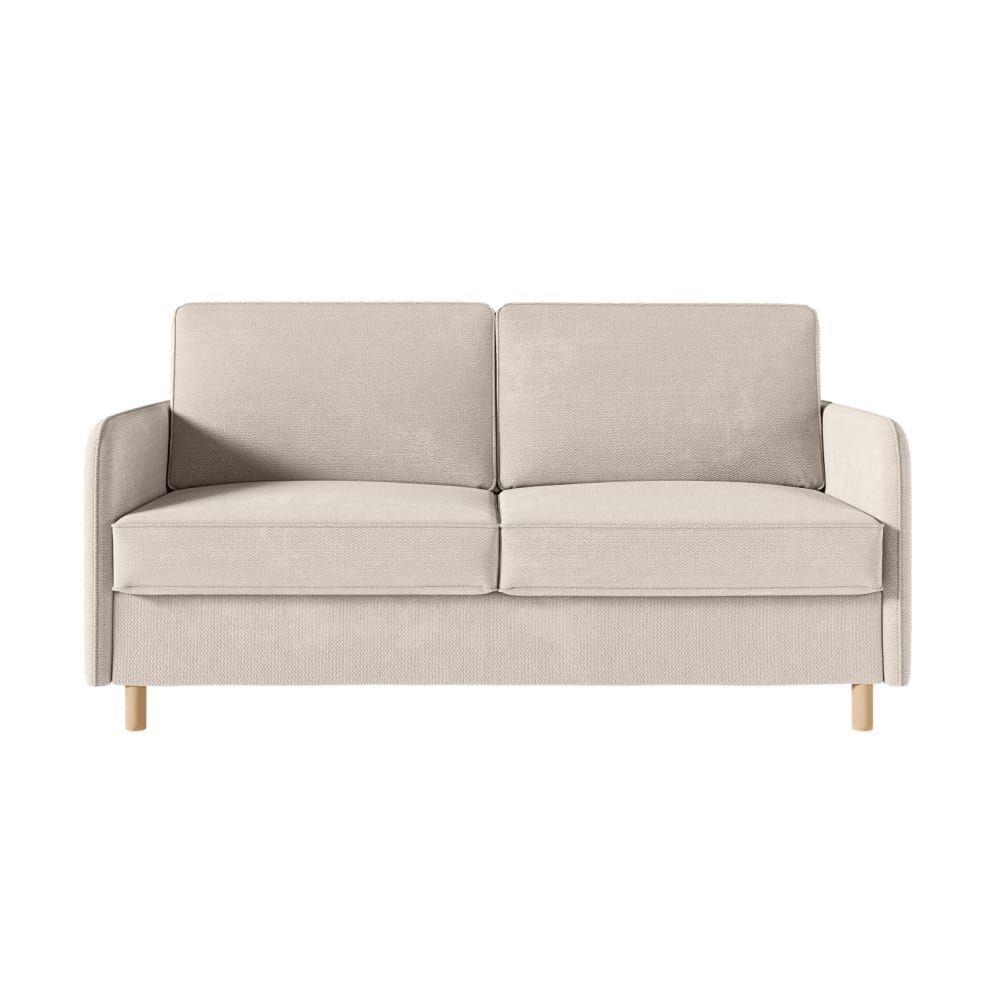 Canapé convertible couchage 140x190cm - matelas 14cm tissu beige