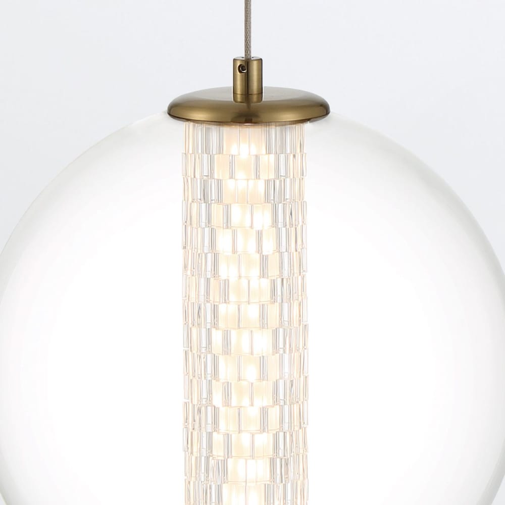 Suspension Aluminium, Acier, Verre transparent Or Brossé — vue 4