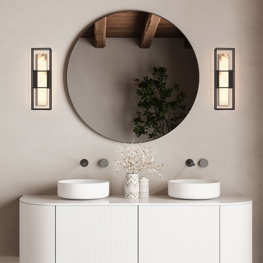 Applique Murale Acier, Albâtre Noir Mat - Maisons du Monde