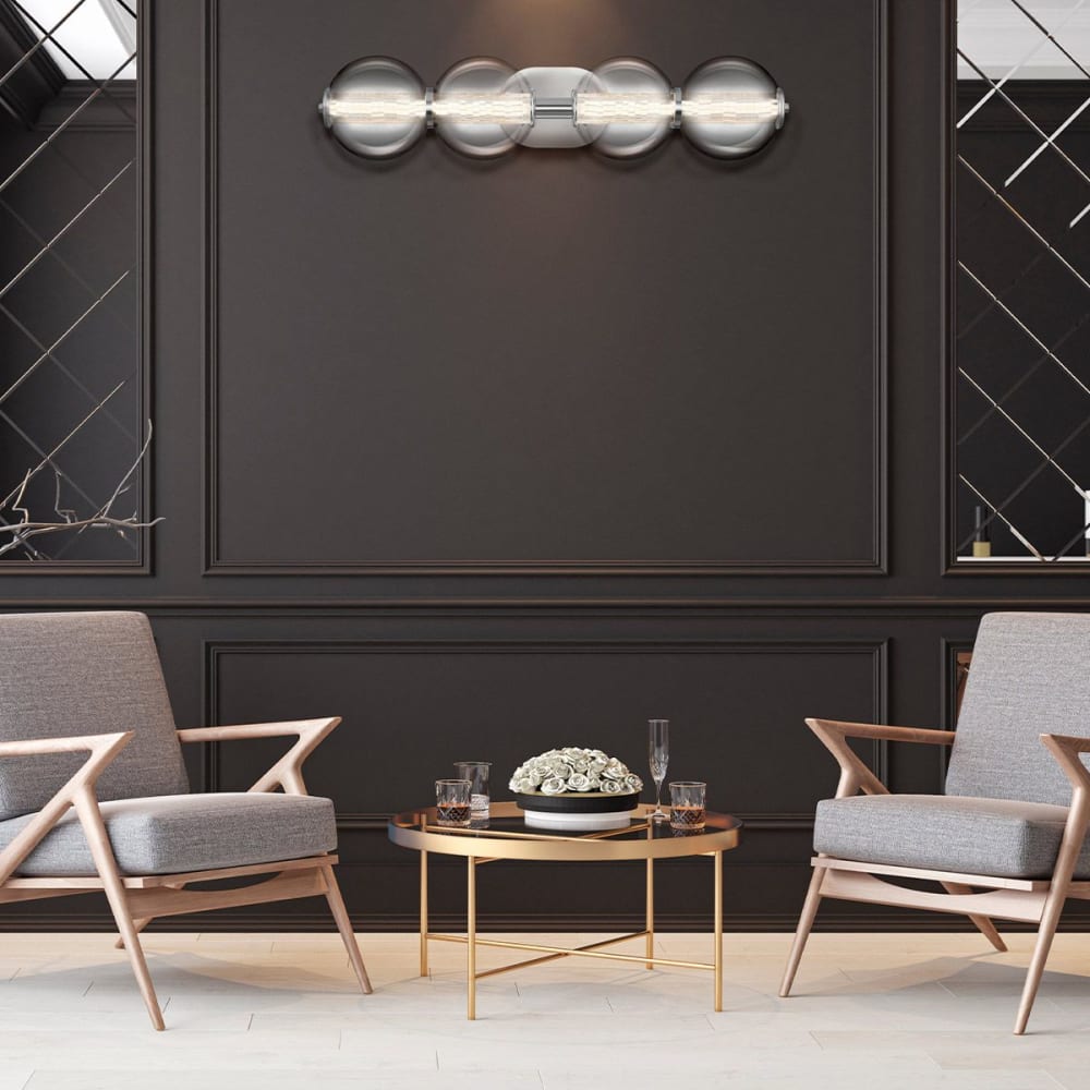 Applique Murale Aluminium, Acier, Verre transparent Chrome Poli — vue 4