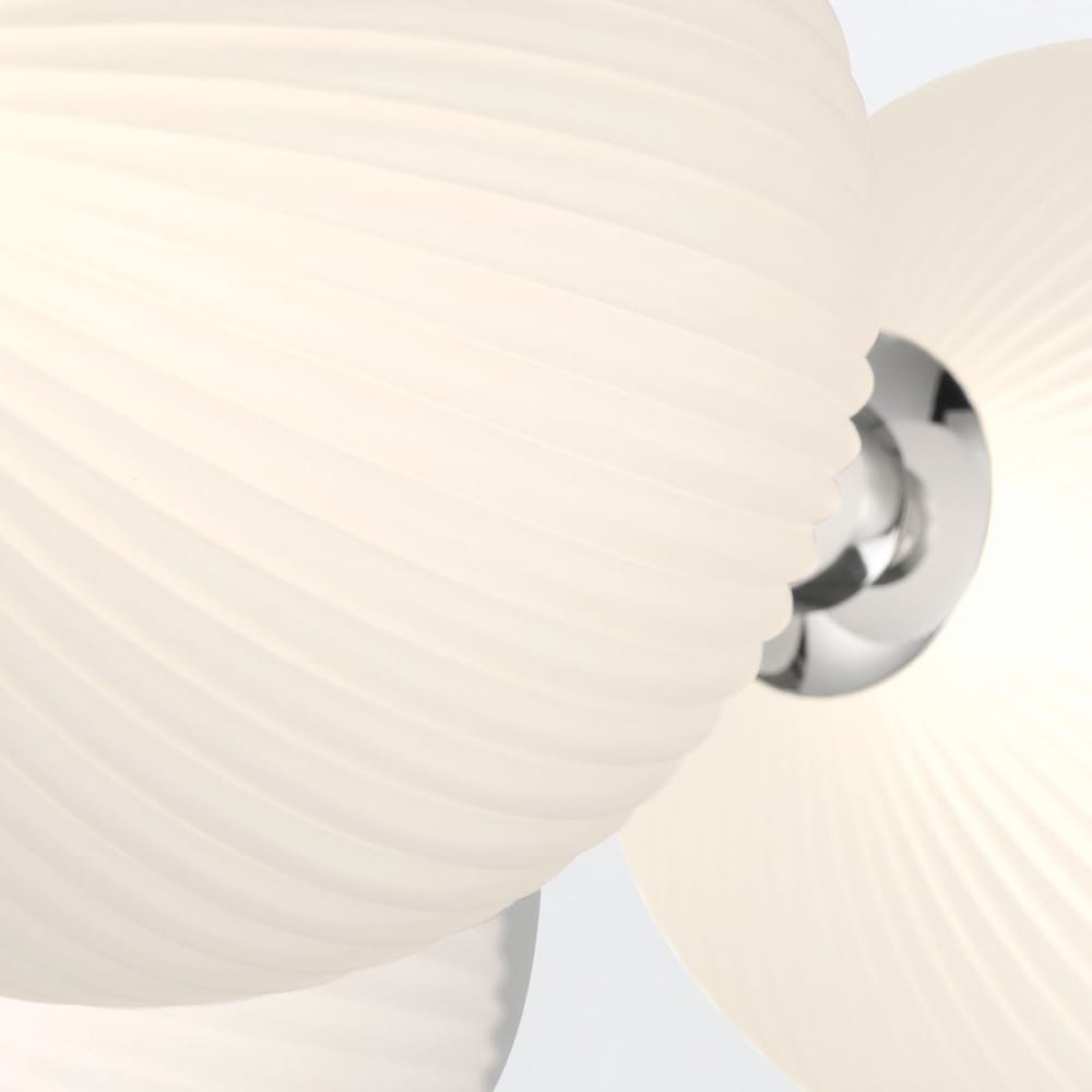 Applique Murale Acier, Verre Blanc Dépoli Nickel Poli — vue 3
