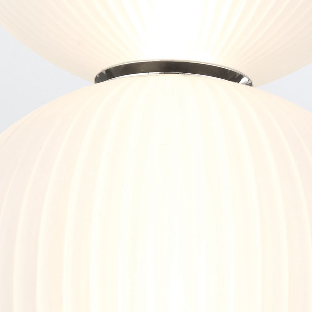 Mini Suspension Acier, Verre Blanc Dépoli Nickel Poli — vue 3