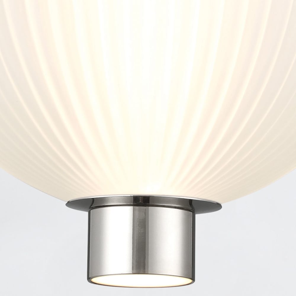 Mini Suspension Acier, Verre Blanc Dépoli Nickel Poli — vue 4
