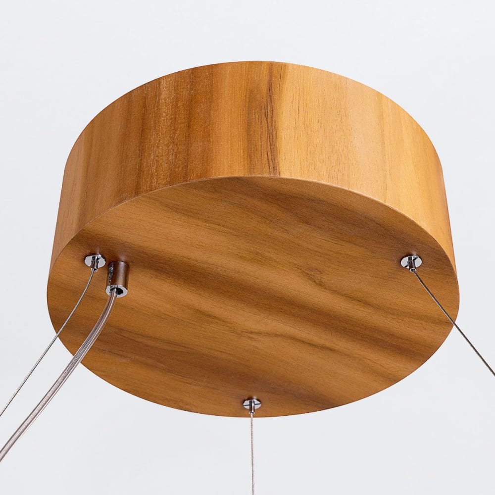 Supension LED,Placage de bois naturel, Aluminium plaqué nickel — vue 3