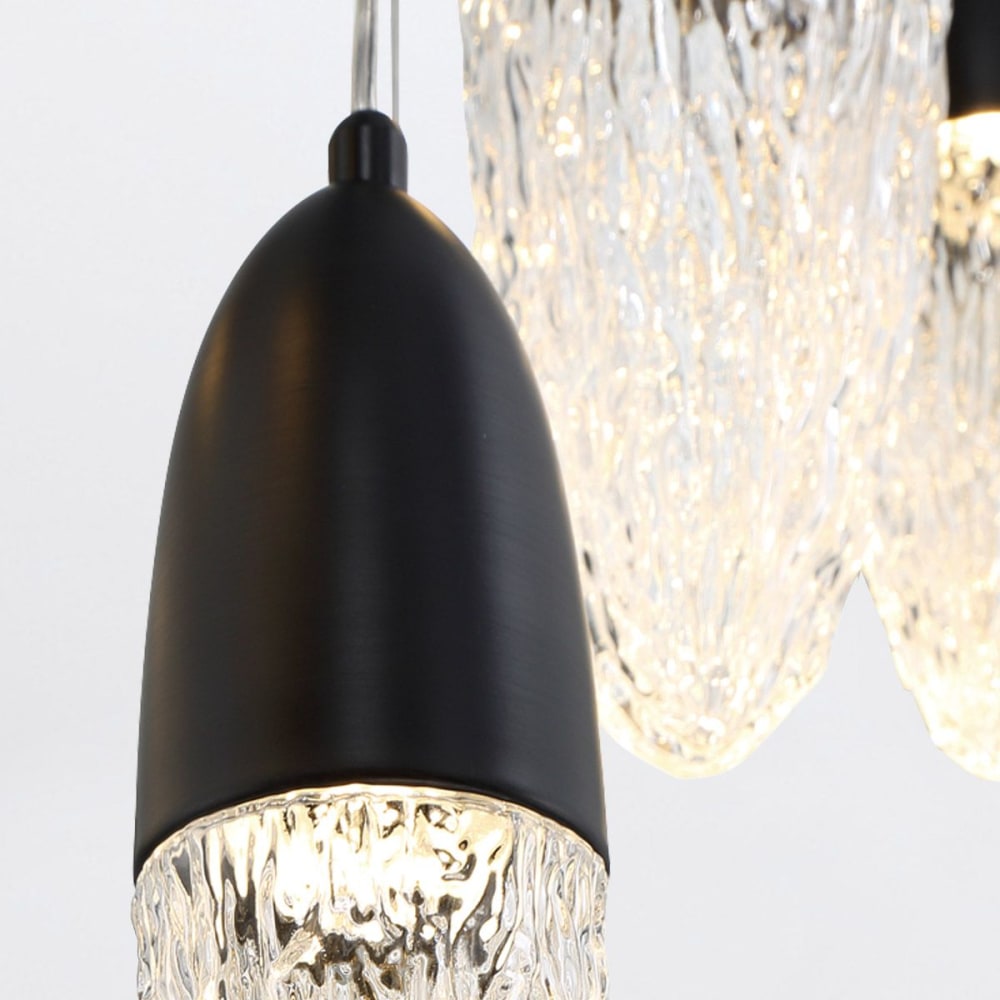 Suspension Acier, Verre Noir Mat — vue 4