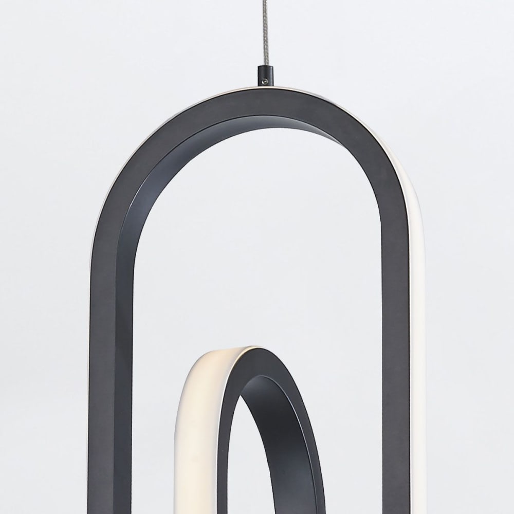 Suspension Aluminium, Acier, Acrylique blanc Noir Mat — vue 4