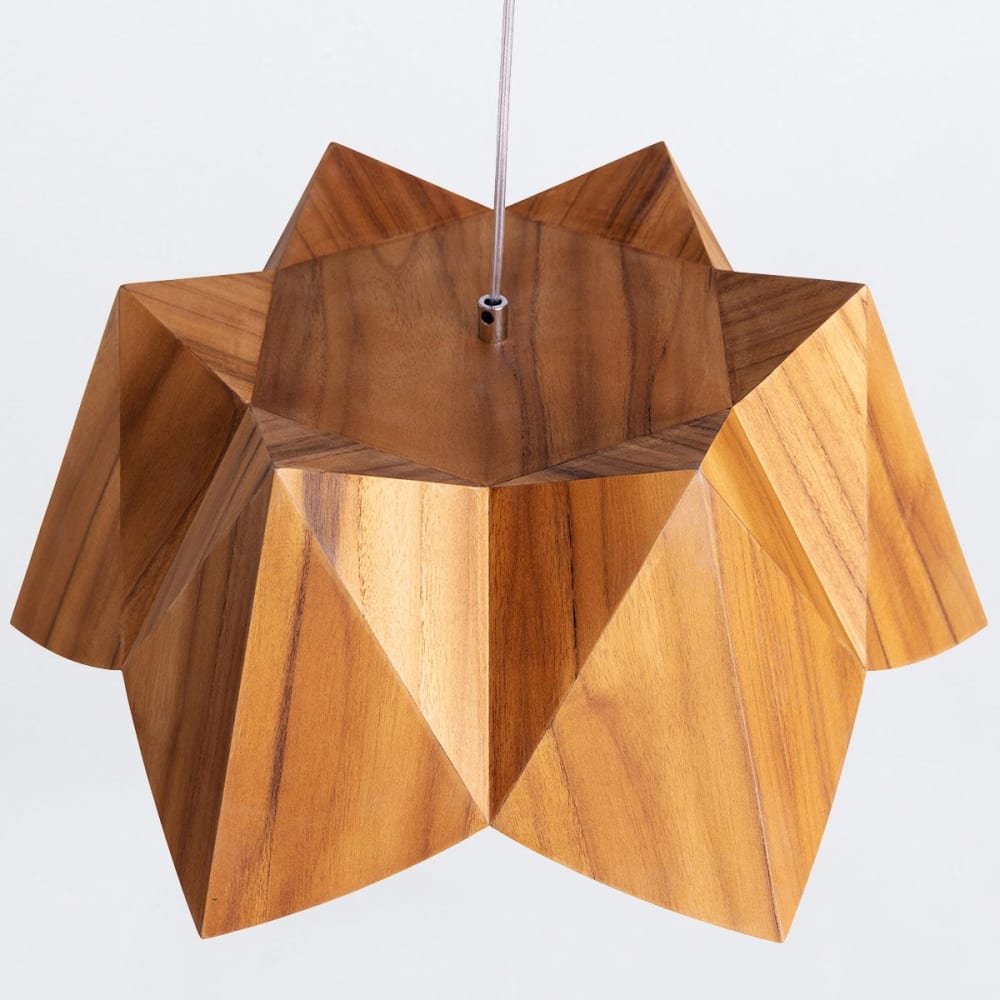 Supension Lumineuse Placage de bois naturel, Aluminium plaqué nickel — vue 4