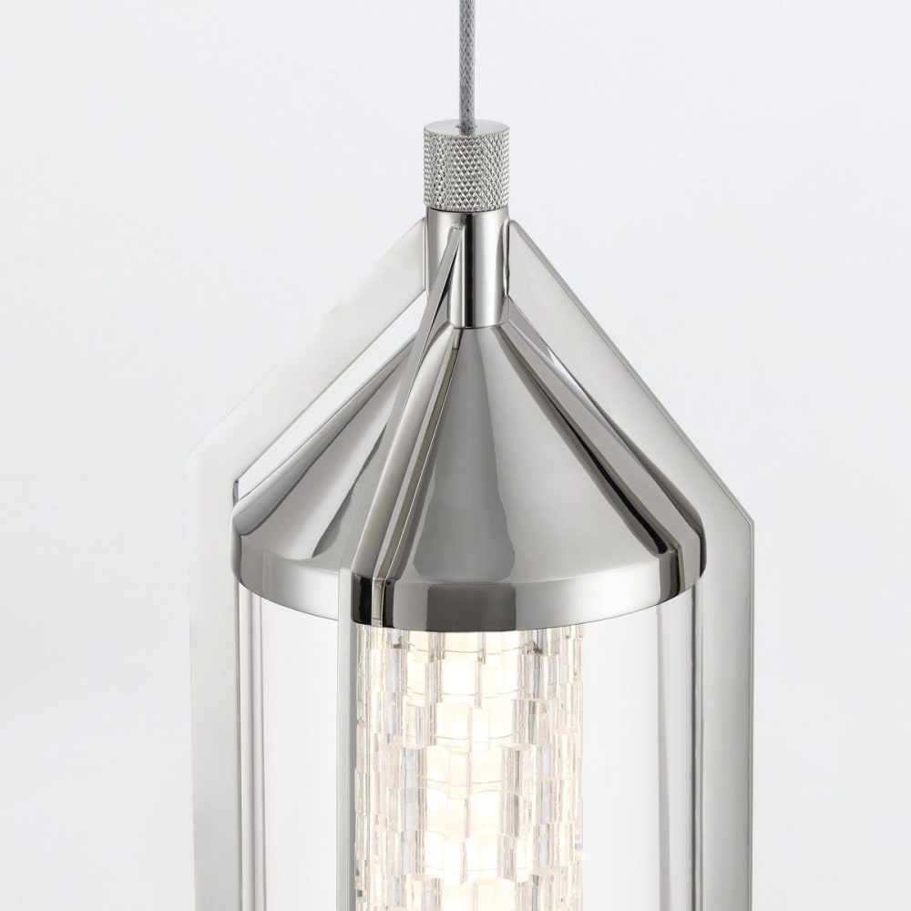 Suspension Aluminium, Acier, Verre transparent, Chrome Poli — vue 4