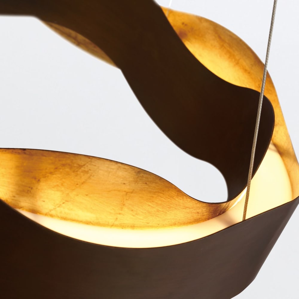Lustre Medium Acier Bronze et or brossé — vue 4