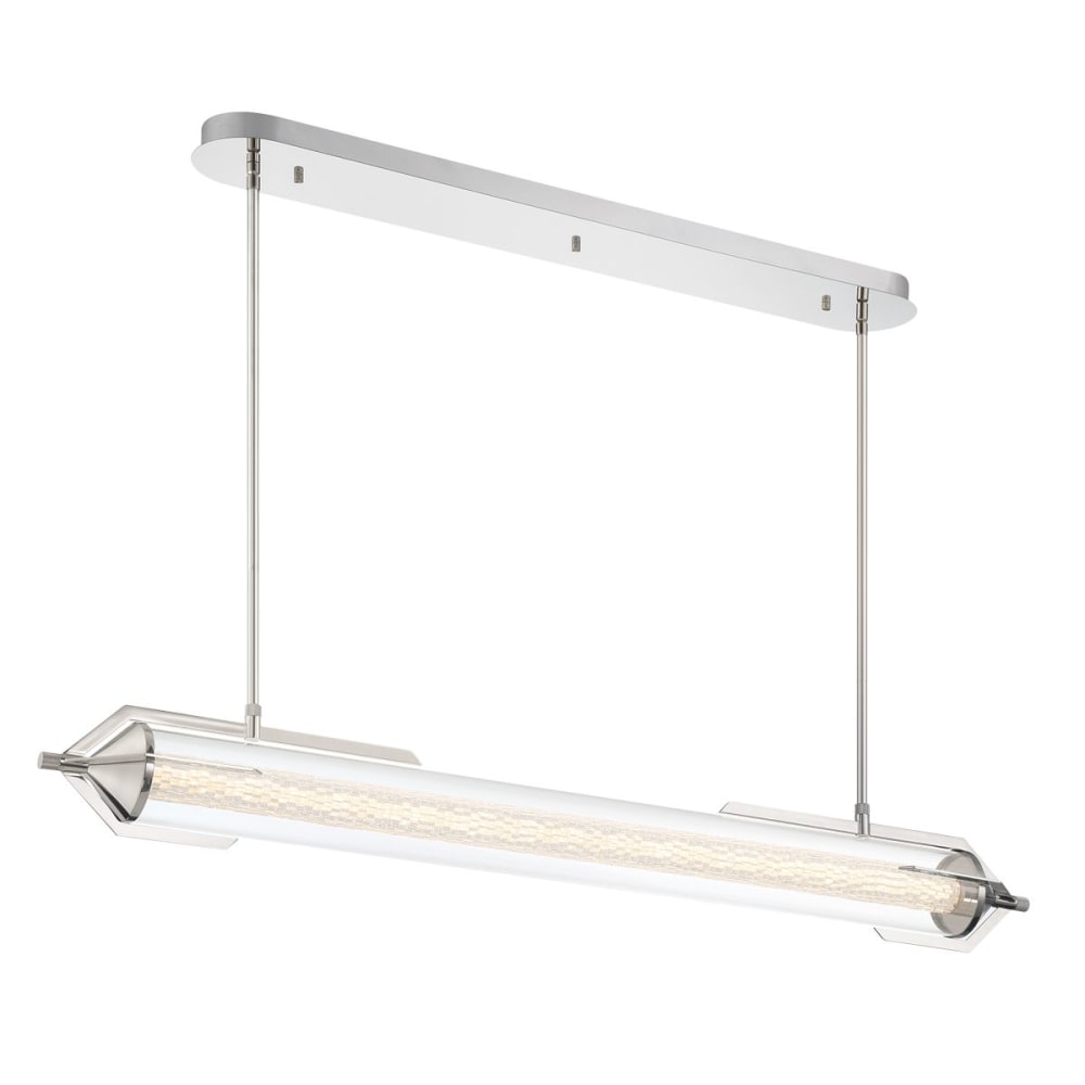 Suspension	Aluminium, Acier, Verre transparent, Chrome Poli
