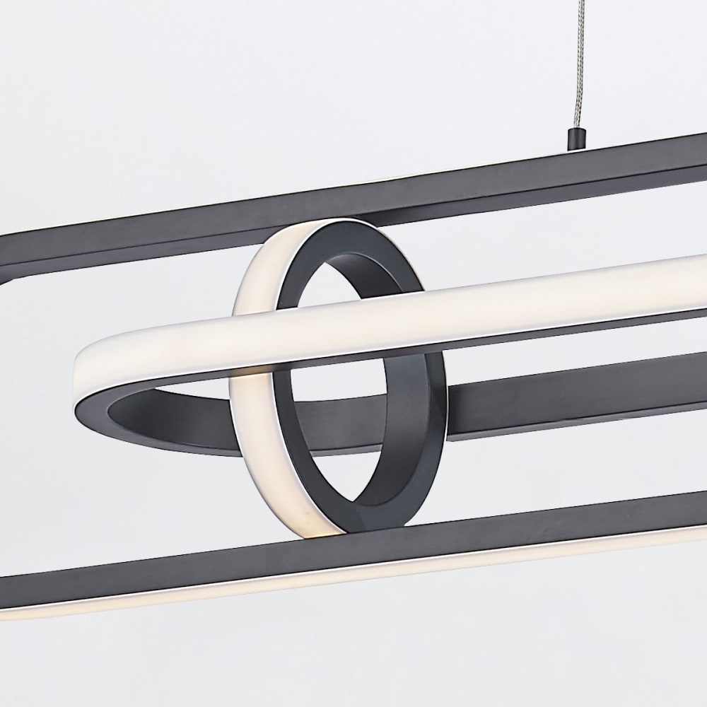 Suspension Aluminium, Acier, Acrylique blanc Noir Mat — vue 3