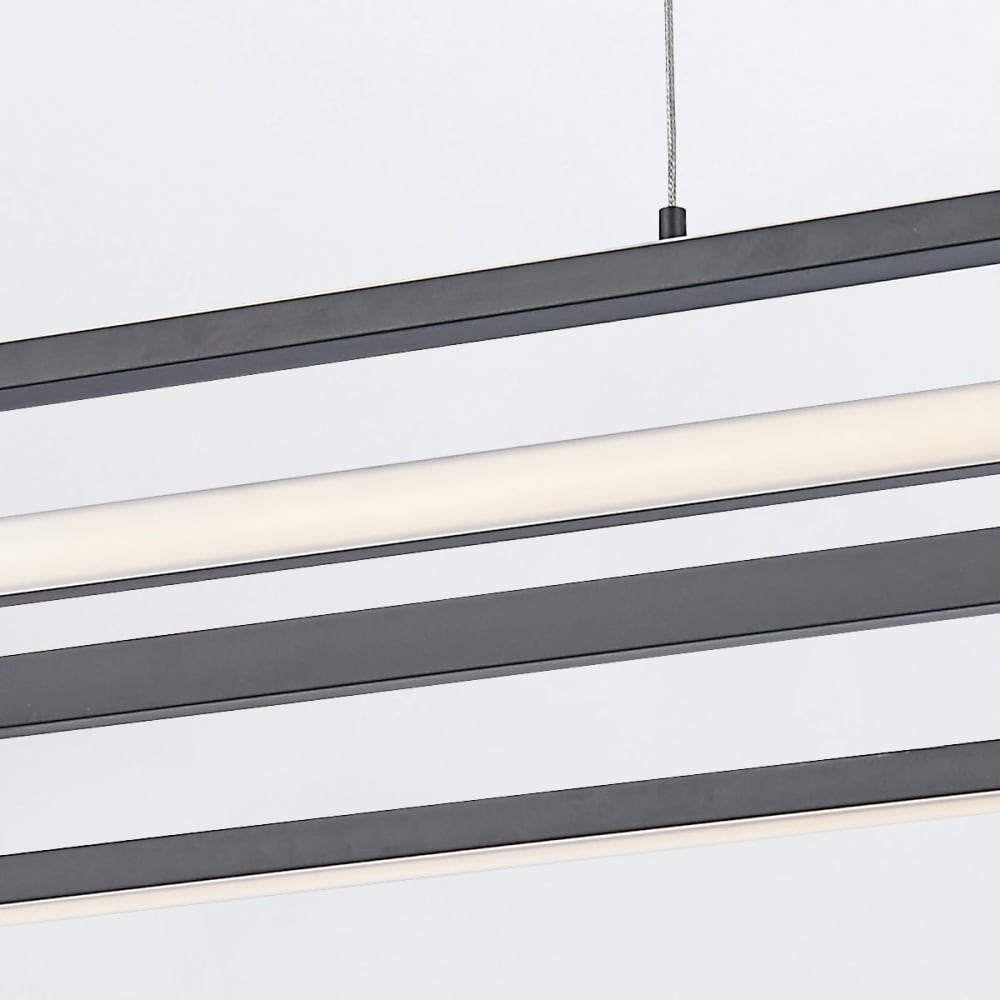 Suspension Aluminium, Acier, Acrylique blanc Noir Mat — vue 4