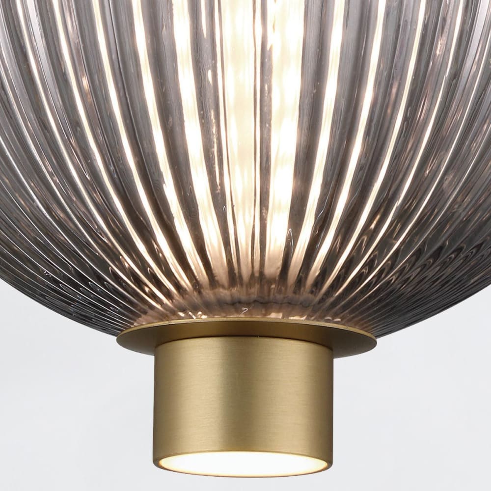 Mini Suspension Acier, Verre Fumé Or Brossé — vue 4