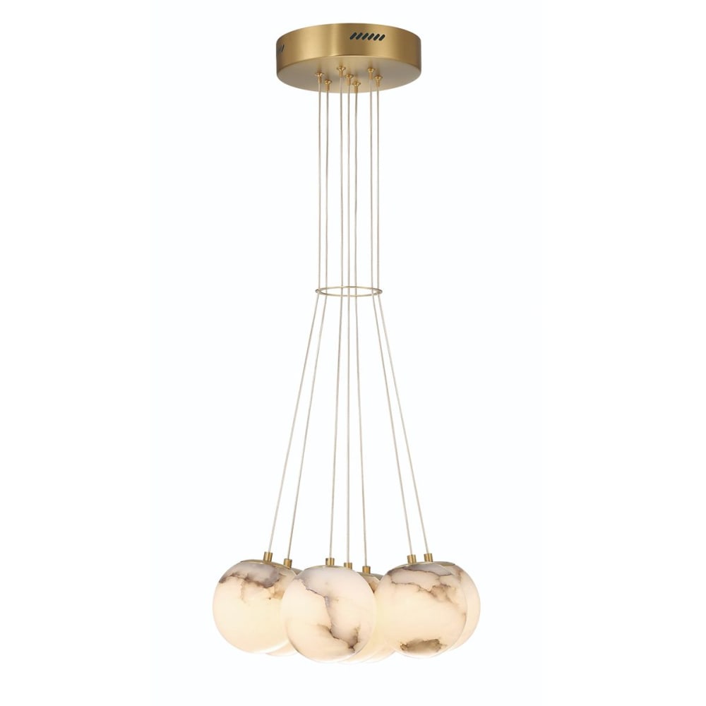 Suspension	Acier, Albâtre Or Brossé