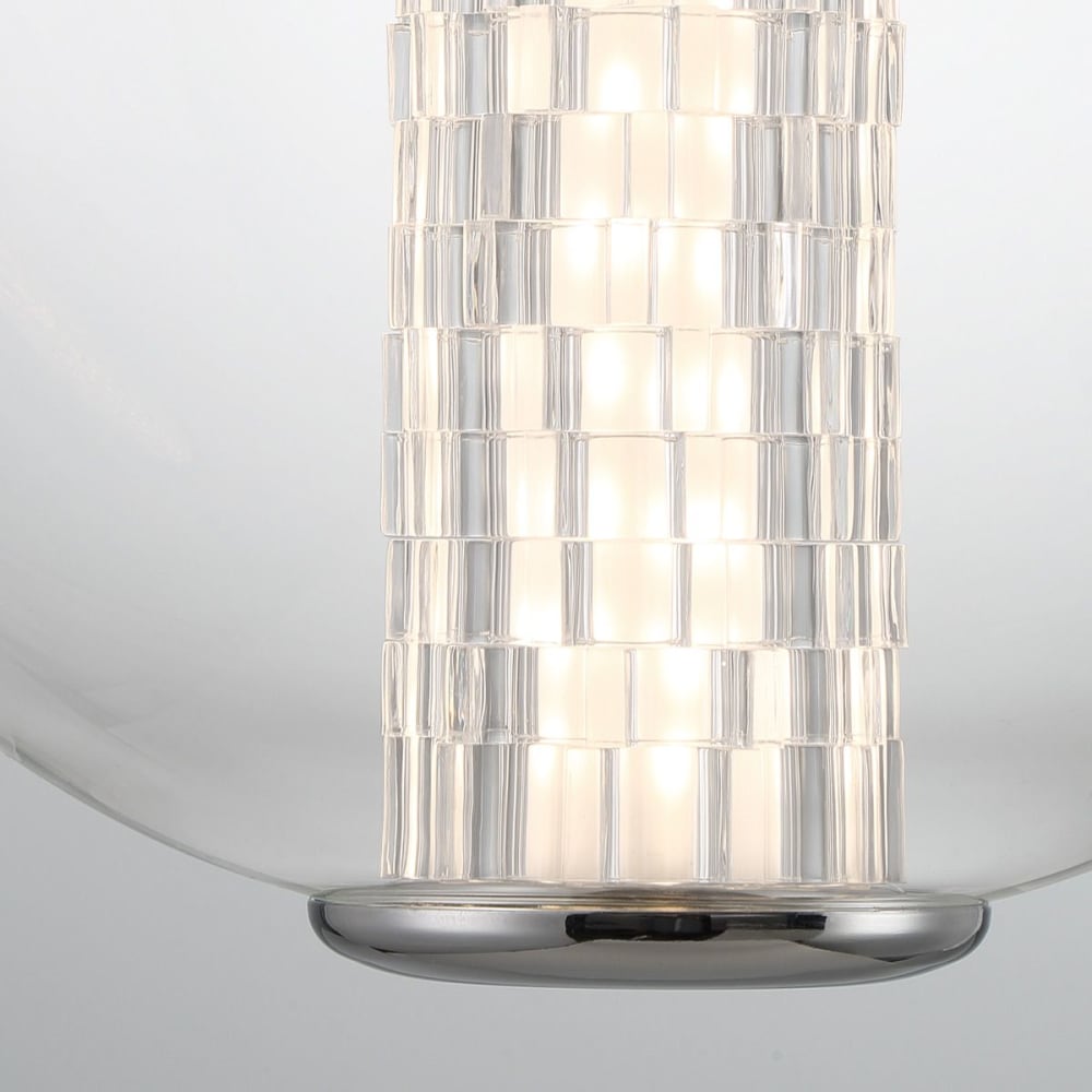 Suspension Aluminium, Acier, Verre transparent, Chrome Poli — vue 4