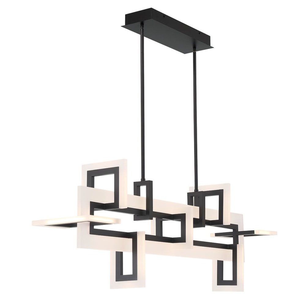 Suspension Linéaire Aluminium, Acier, Acrylique blanc Noir Mat — vue 4