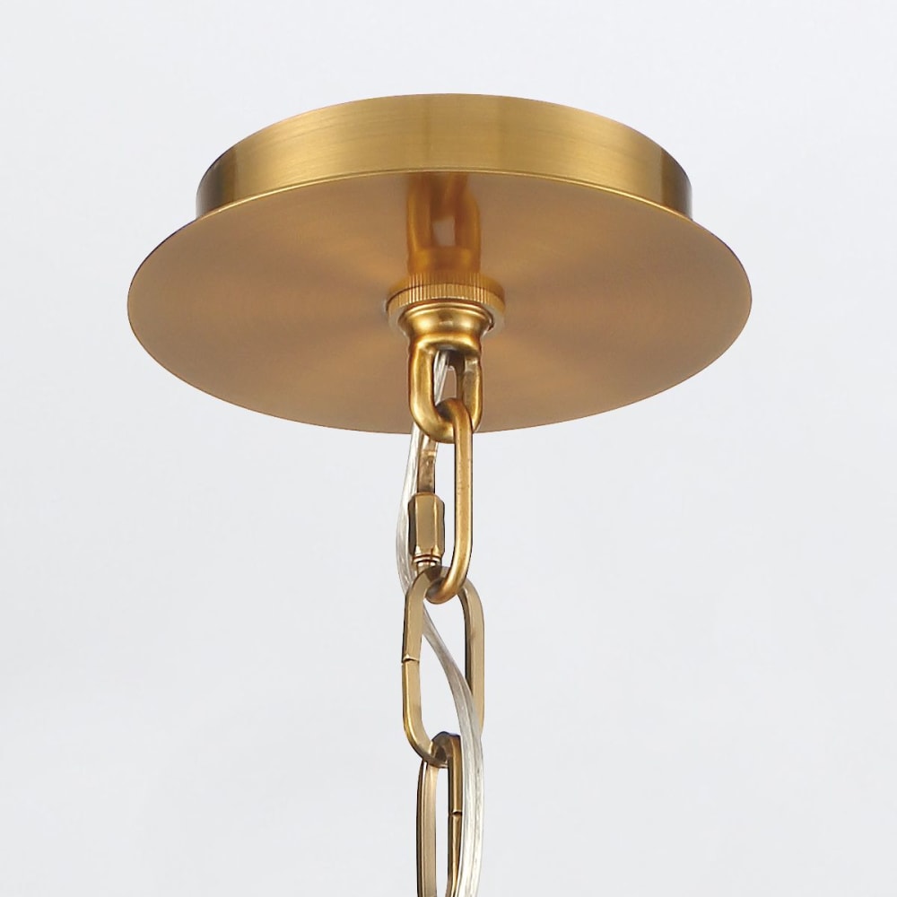 Suspension Acier, Verre Teinté Laiton Antique — vue 4