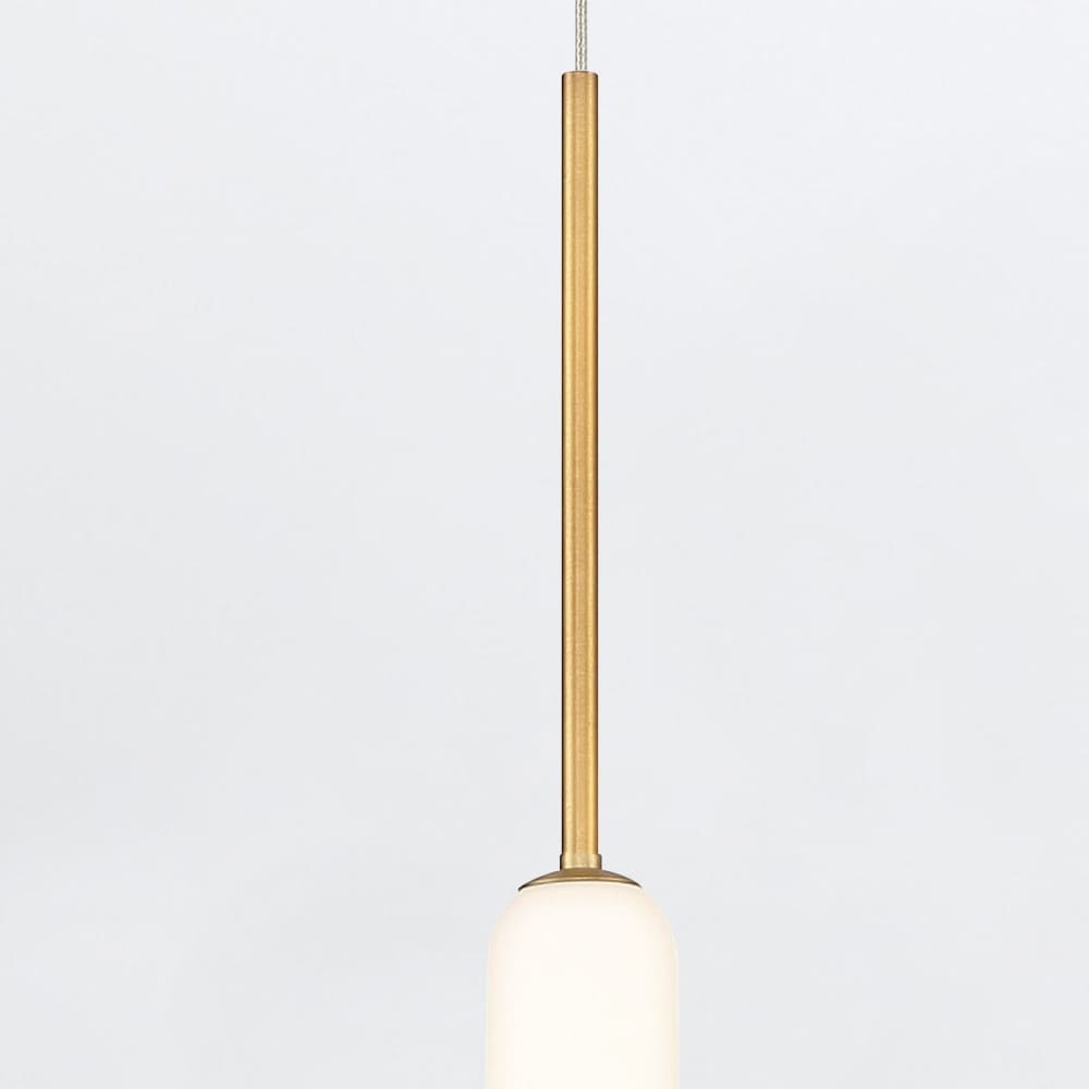 Suspension Acier, Verre Blanc Or Brossé — vue 3