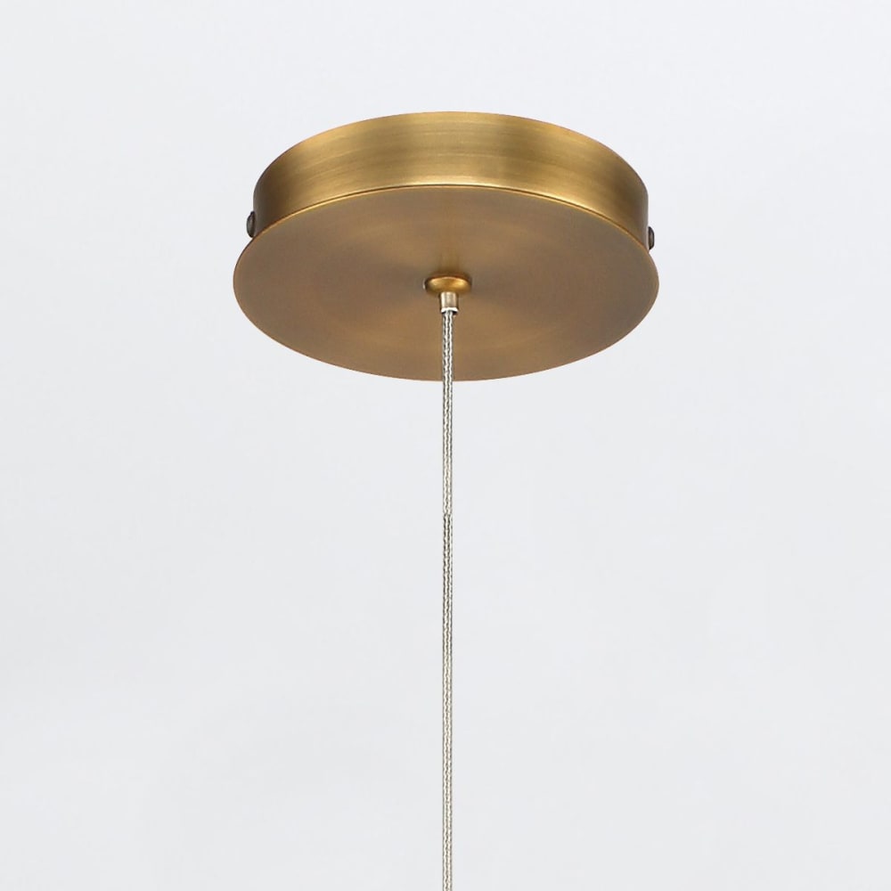 Suspension Acier, Verre Blanc Or Brossé — vue 4