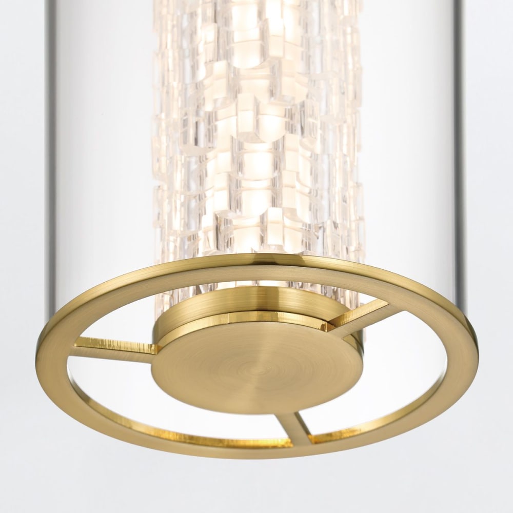 Suspension Aluminium, Acier, Verre transparent Or Brossé — vue 3