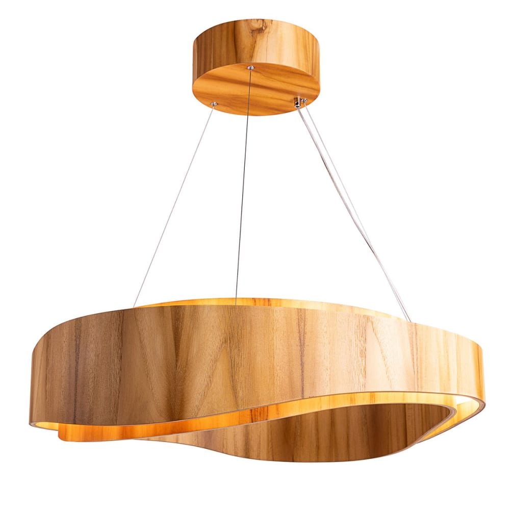 Suspension Anneau LED Medium	Placage de bois naturel, acrylique
