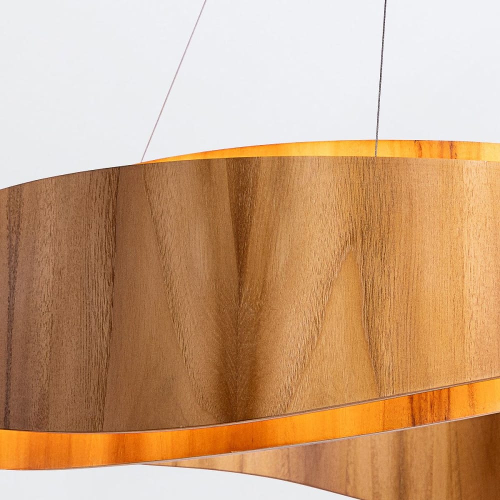Suspension Anneau LED Medium Placage de bois naturel, acrylique — vue 4