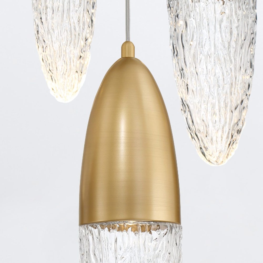 Suspension Acier, Verre Or Brossé — vue 4