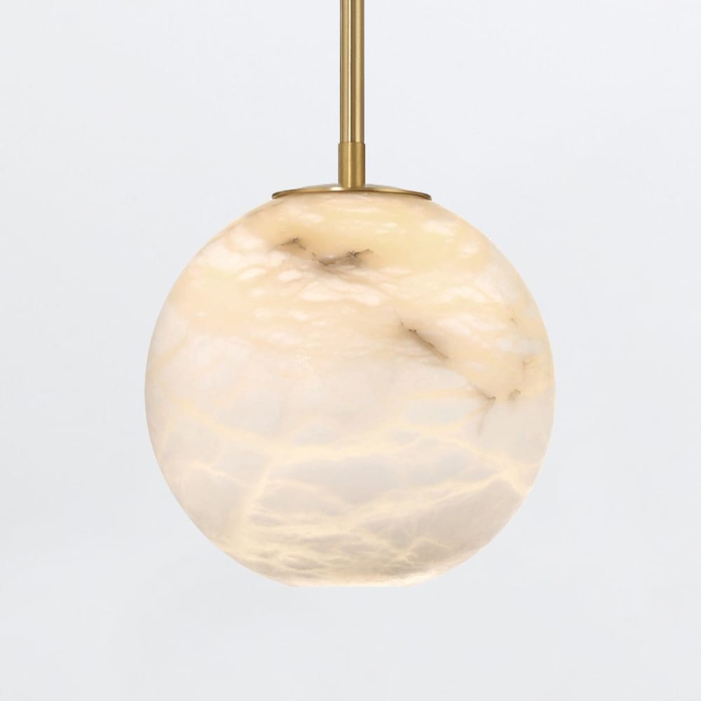 Suspension Acier, Albâtre Or Brossé — vue 4