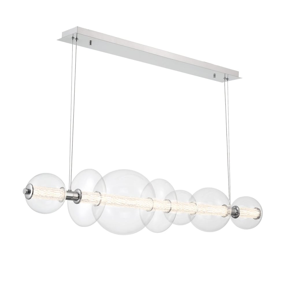 Suspension	Aluminium, Acier, Verre transparent, Chrome Poli