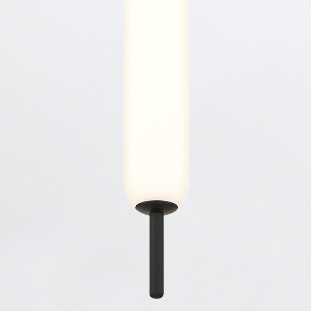 Suspension Acier, Verre Blanc Noir Mat — vue 3