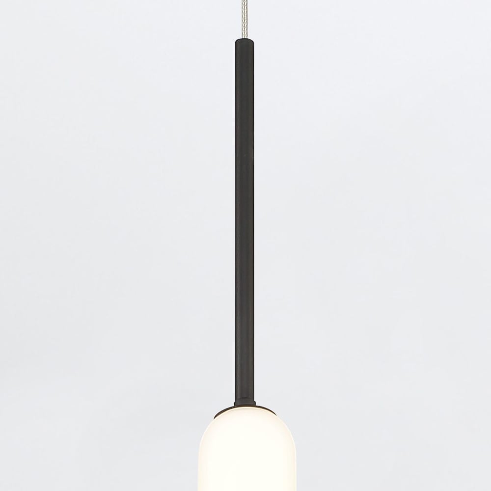 Suspension Acier, Verre Blanc Noir Mat — vue 4