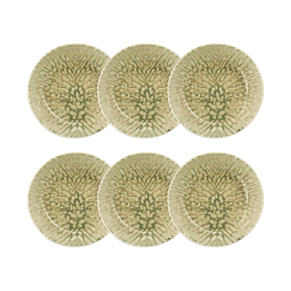 Lot de 6 coupelles vertes en grès 600ml
