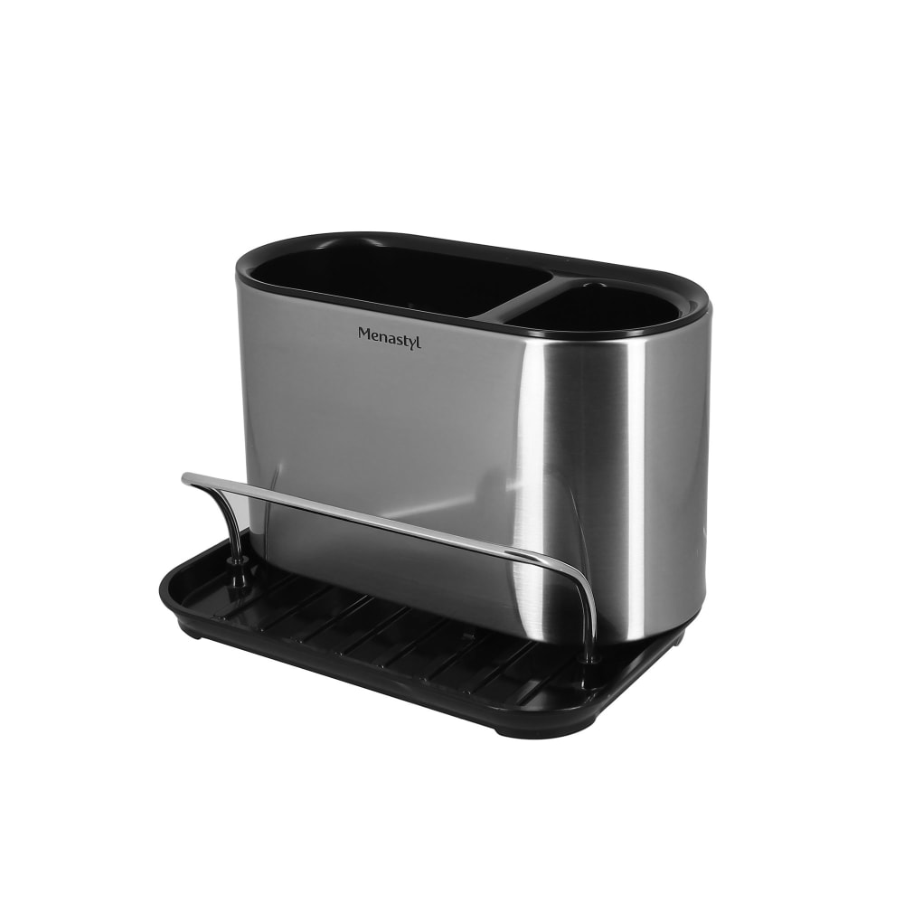 Organisateur d'évier en acier inoxydable et plastique