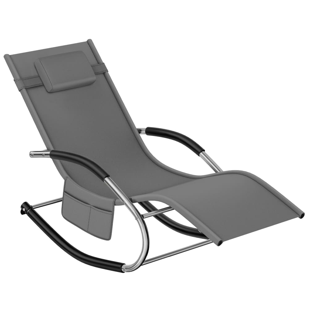 Transat de jardin ergonomique avec fonction de balancement gris