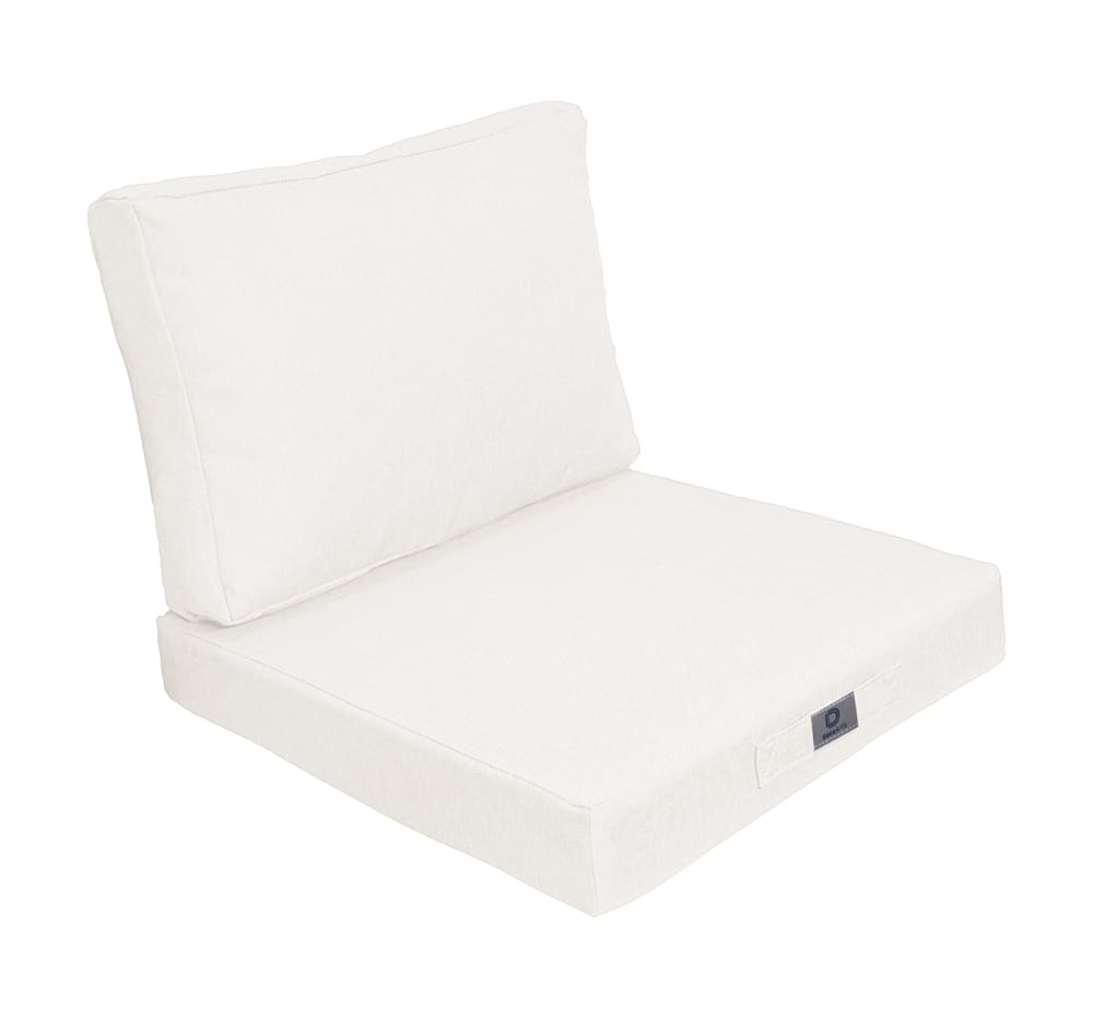 Coussins pour fauteuil effet lin déhoussable 60x60cm blanc cassé