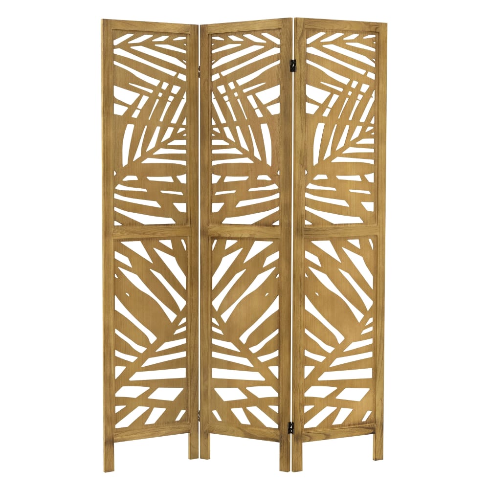 ML-Design Paravent 3-teilig Kyoto Natur 170x121 cm aus Paulownienholz faltbar Braun Bambus