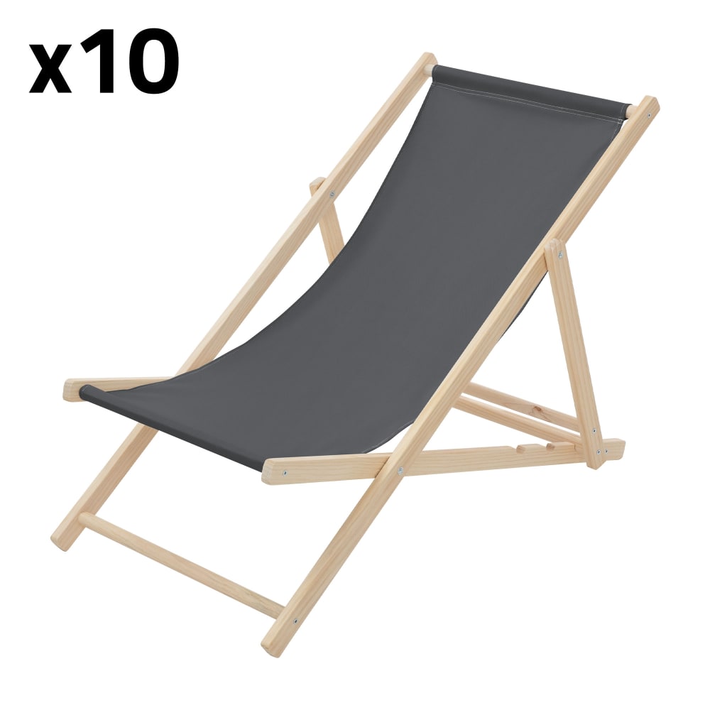 Lot 10 chaises longues - pliantes