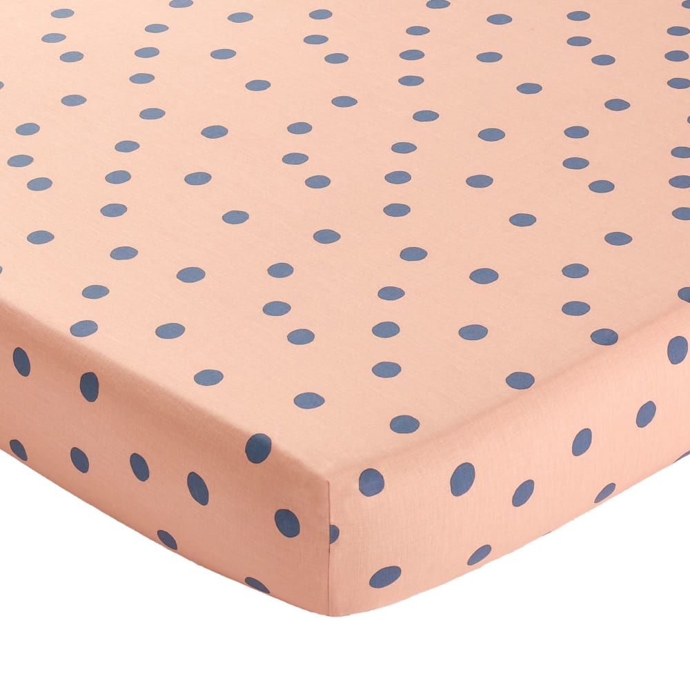 Drap-housse en coton rose 140x190x28cm