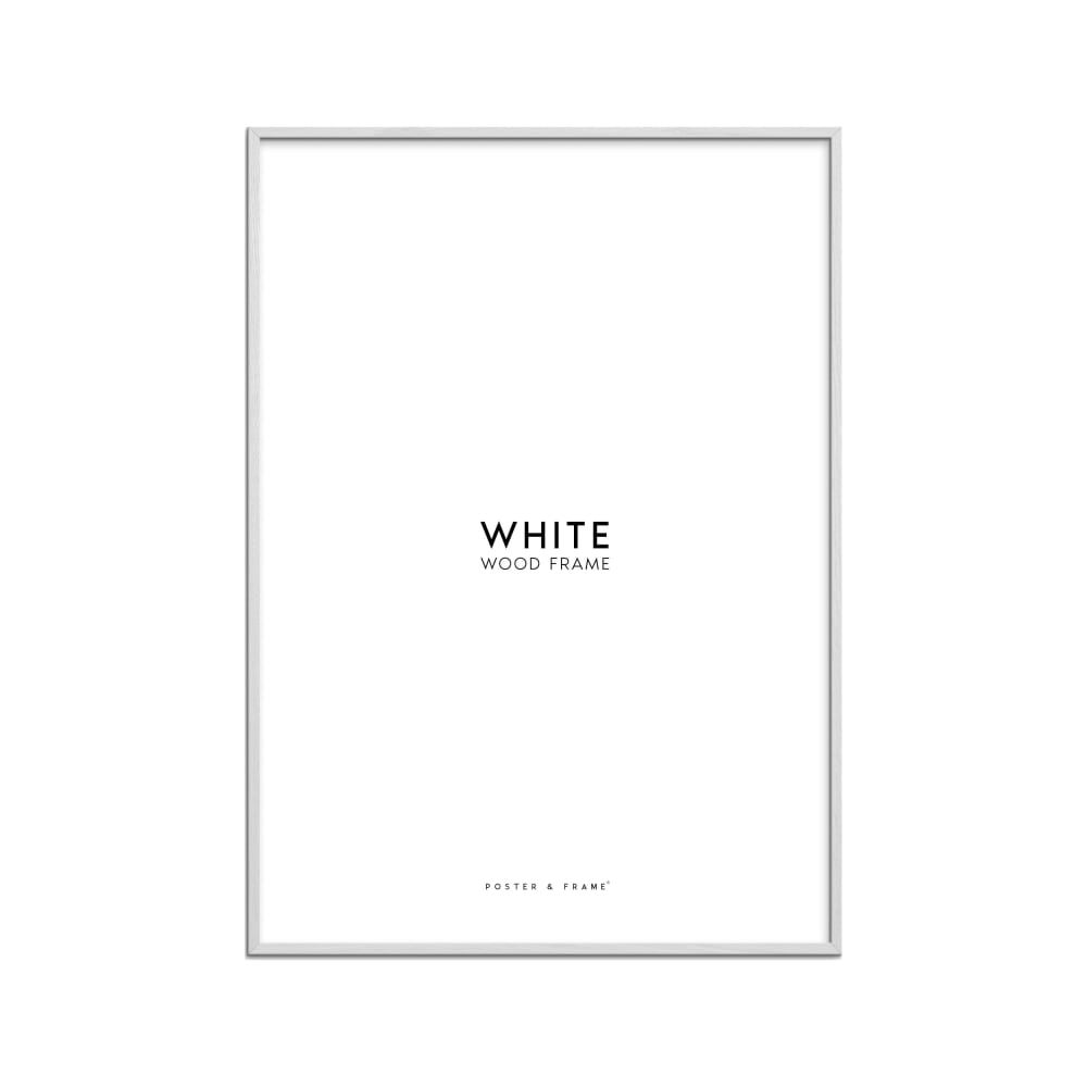 Cadre en bois blanc en acrylique - 30 x 40 cm