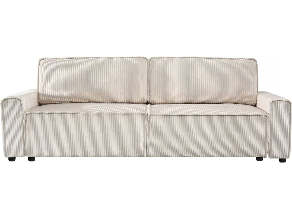 Canapé d'angle convertible 3 places en velours côtelé beige