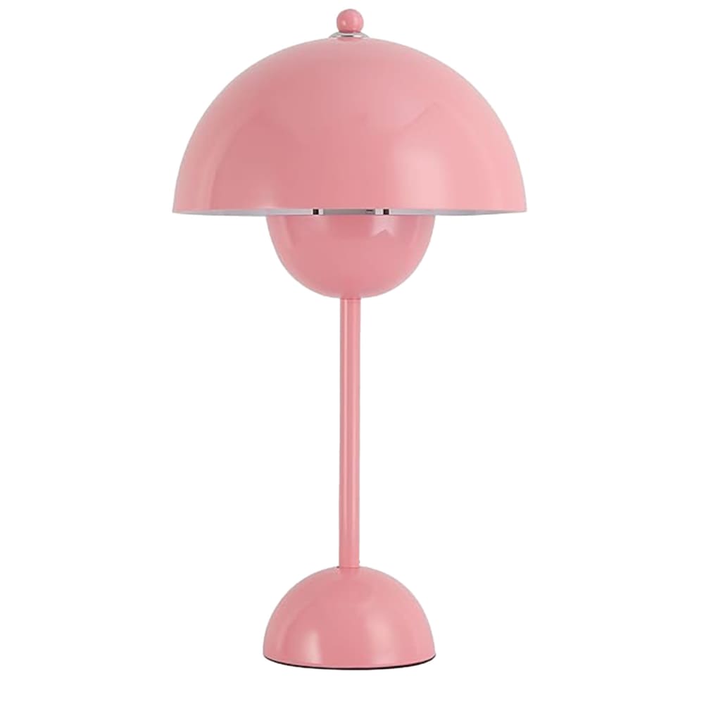 Lampe de table champignon nordique métal rose, E27, H45 cm