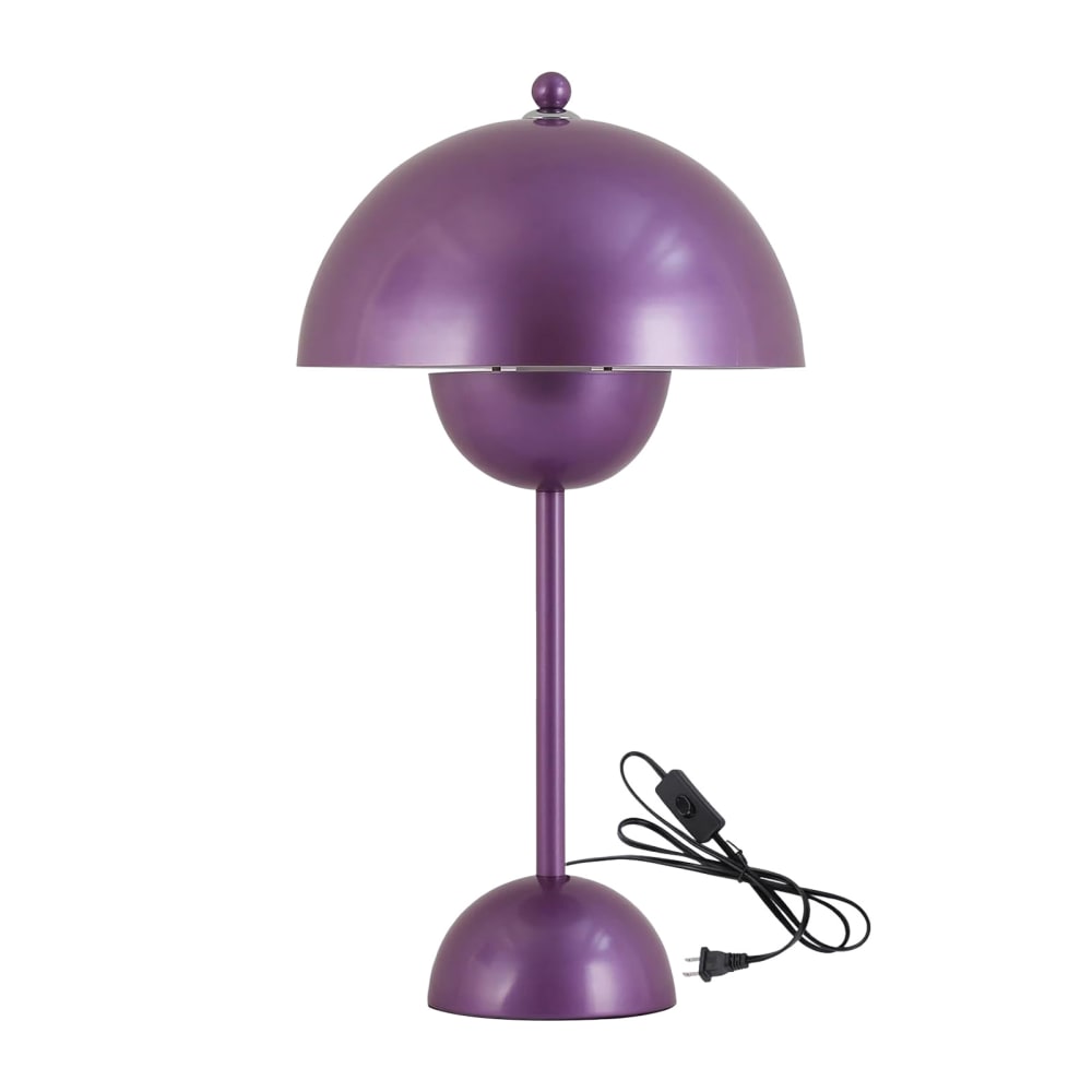 Lampe de table champignon nordique métal violet, E27, H45 cm