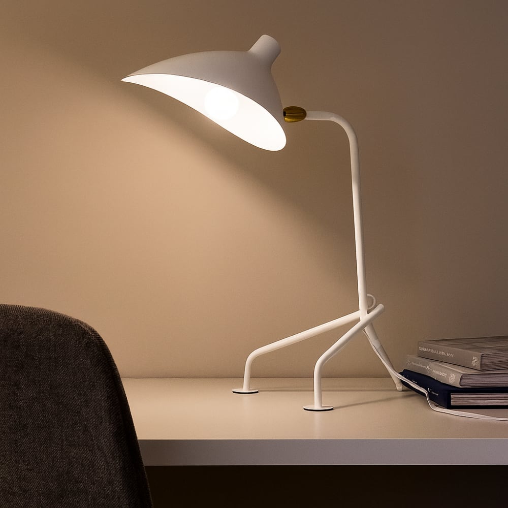 Lampe de table style nordique, E27, blanche — vue 3