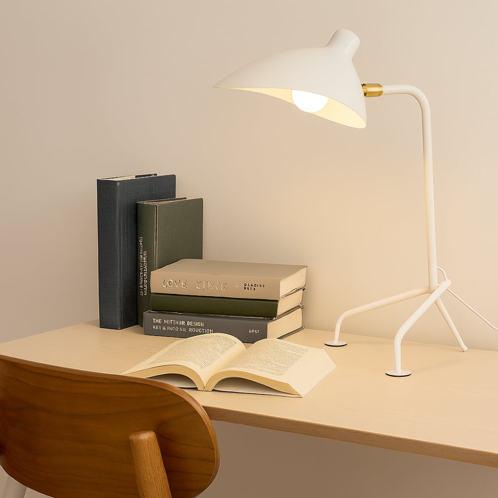 Lampe de table style nordique, E27, blanche — vue 4