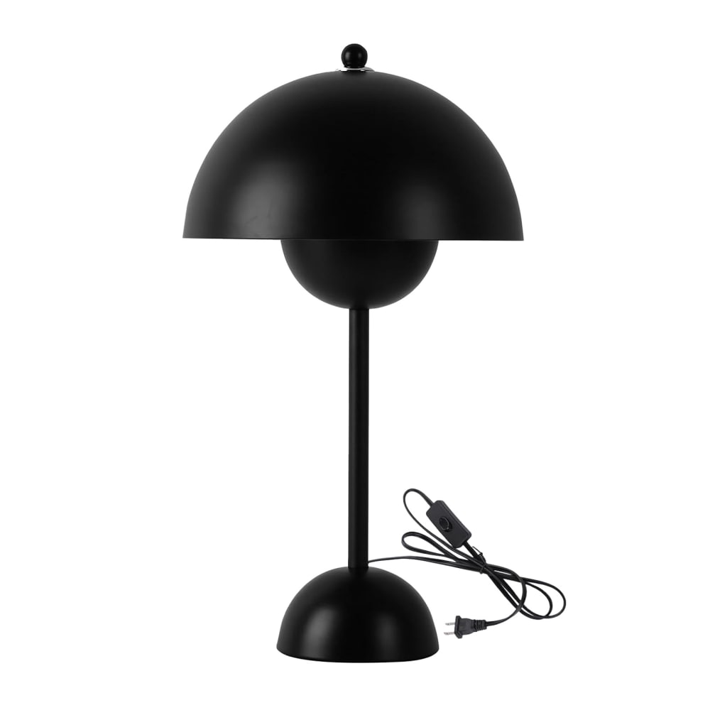 Lampe de table champignon nordique métal noir, E27, H45 cm