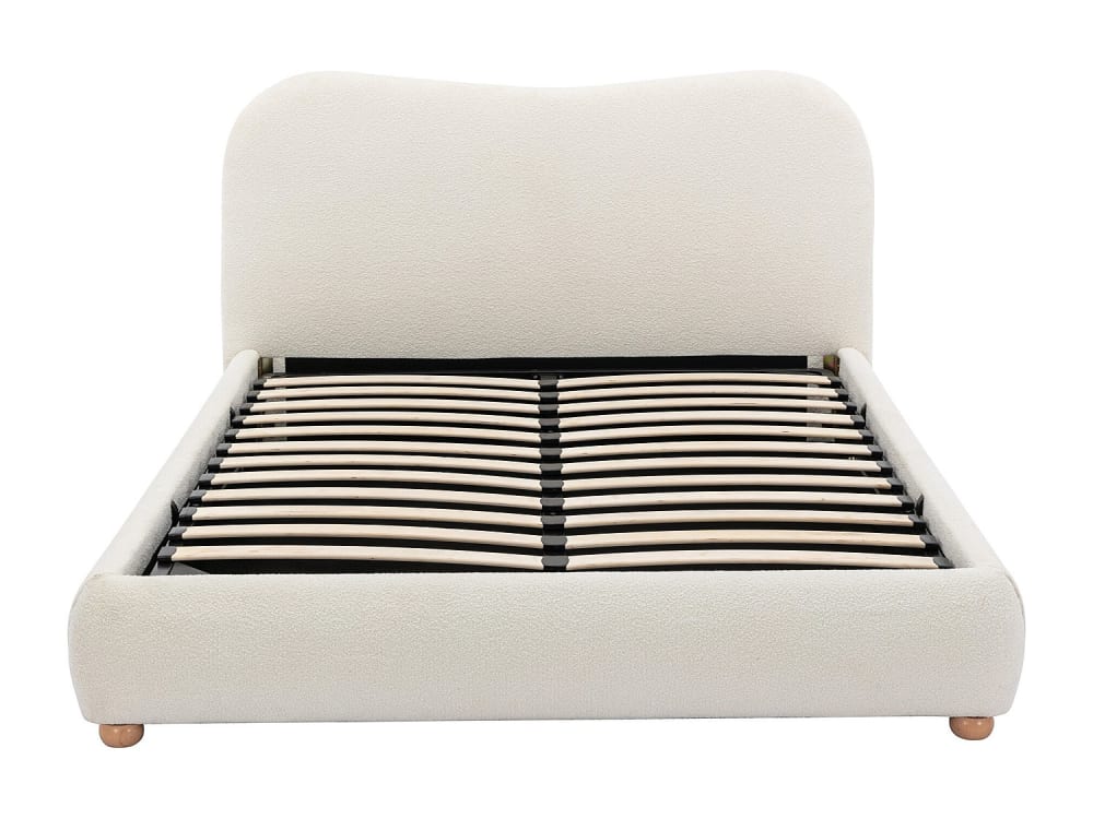 Lit coffre polyester blanc 140 x 190