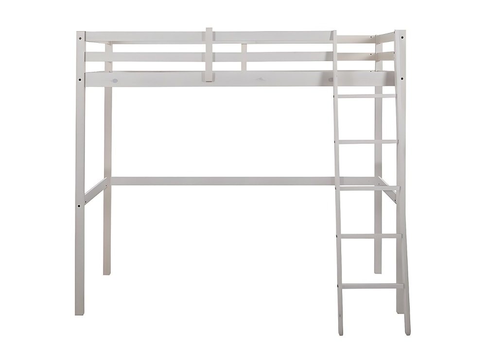 Lit mezzanine pin blanc 90 x 190 cm