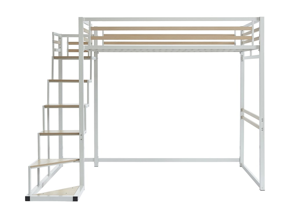 Lit mezzanine 140 x 200 - mdf blanc