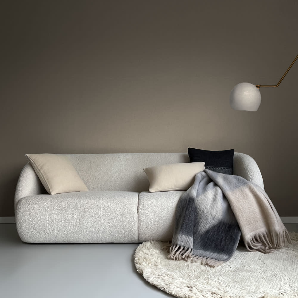 Plaid recyclé gris tendre