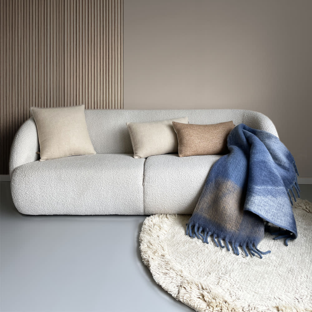 Plaid recyclé blue tendre